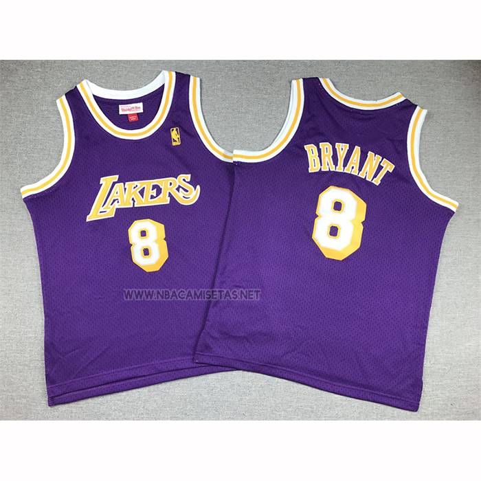 Camiseta Nino Los Angeles Lakers Kobe Bryant NO 8 Mitchell & Ness 1996-97 Violeta